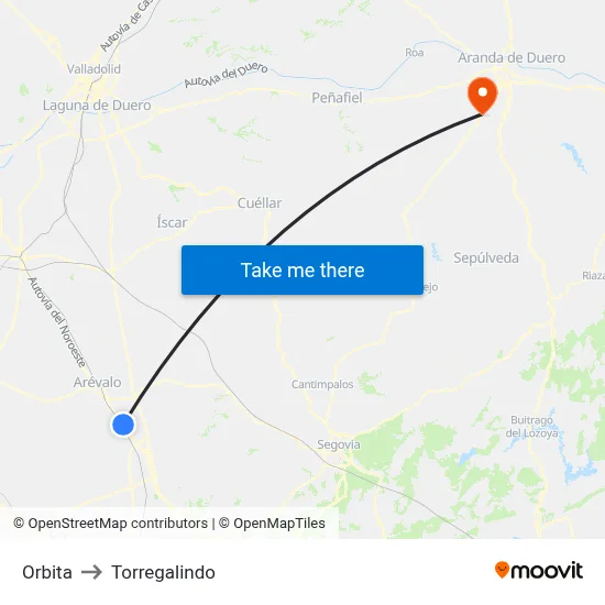 Orbita to Torregalindo map