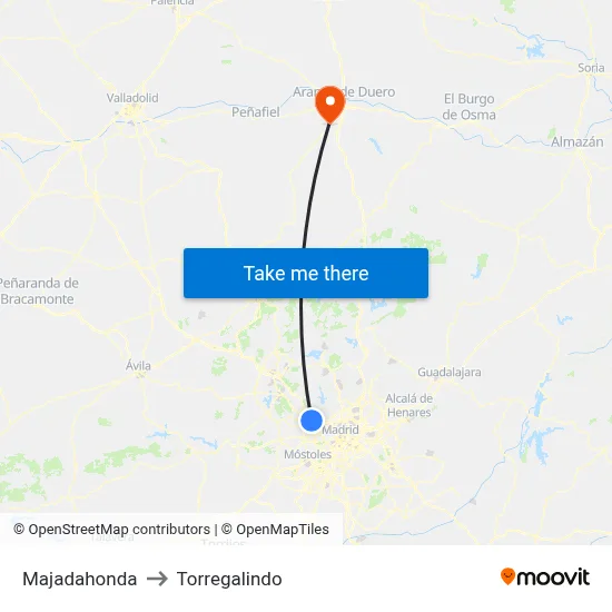 Majadahonda to Torregalindo map