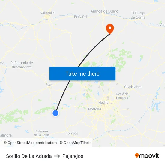 Sotillo De La Adrada to Pajarejos map