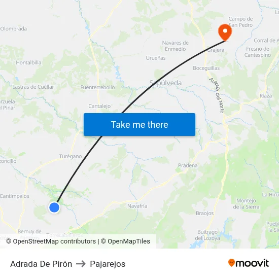Adrada De Pirón to Pajarejos map