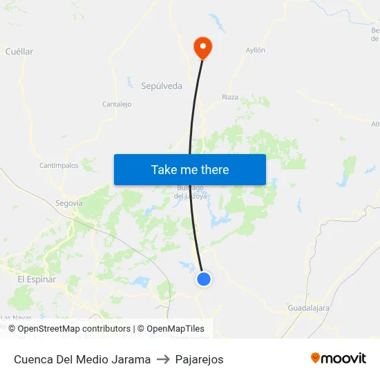Cuenca Del Medio Jarama to Pajarejos map