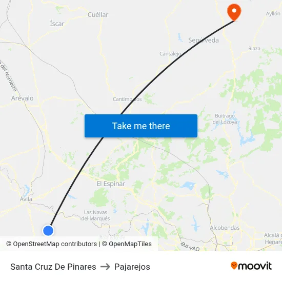 Santa Cruz De Pinares to Pajarejos map
