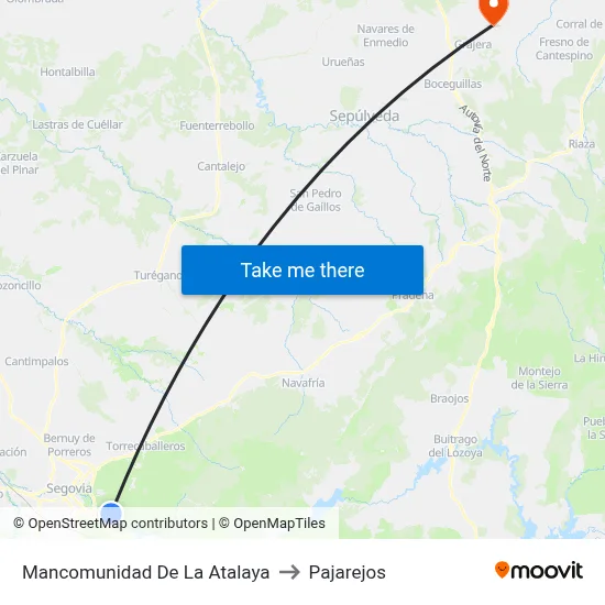 Mancomunidad De La Atalaya to Pajarejos map