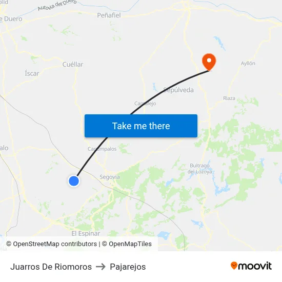 Juarros De Riomoros to Pajarejos map