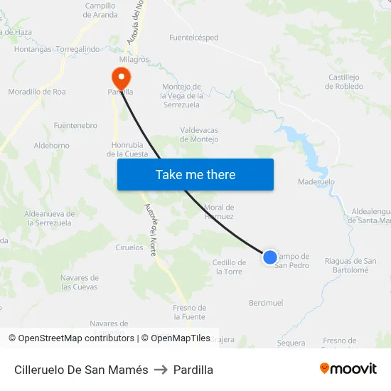 Cilleruelo De San Mamés to Pardilla map
