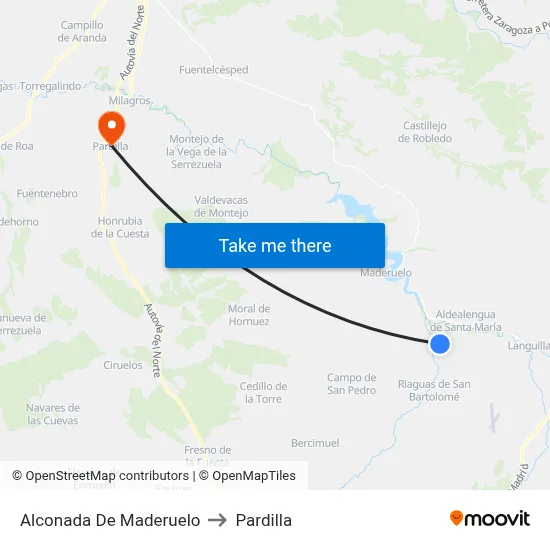 Alconada De Maderuelo to Pardilla map