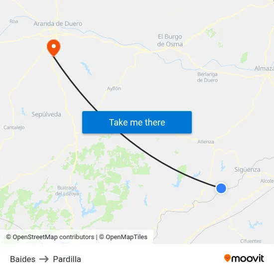 Baides to Pardilla map
