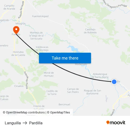 Languilla to Pardilla map