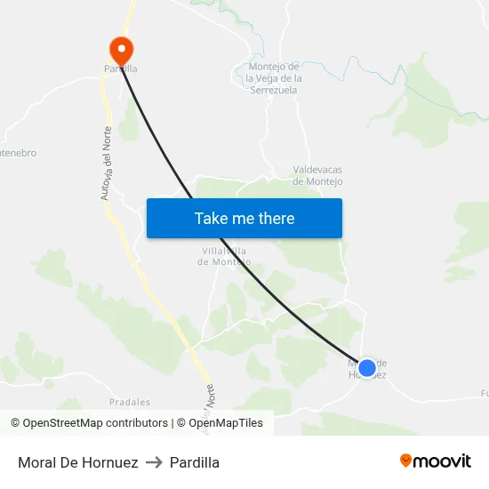 Moral De Hornuez to Pardilla map
