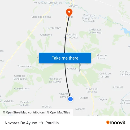 Navares De Ayuso to Pardilla map