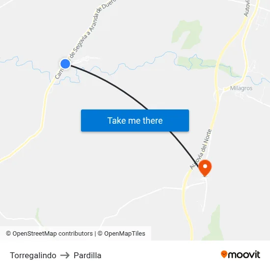 Torregalindo to Pardilla map