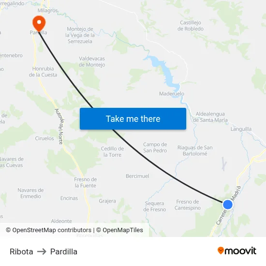 Ribota to Pardilla map