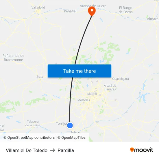 Villamiel De Toledo to Pardilla map
