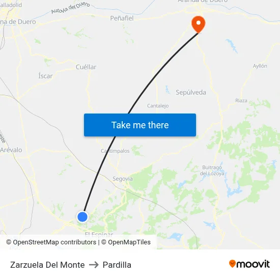 Zarzuela Del Monte to Pardilla map