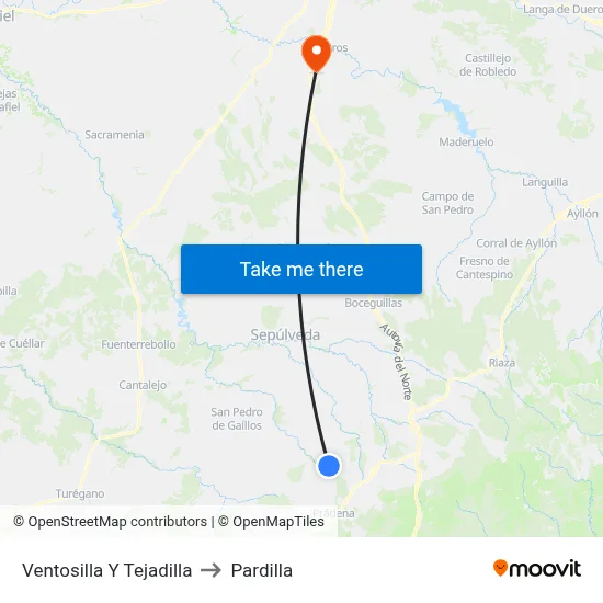 Ventosilla Y Tejadilla to Pardilla map