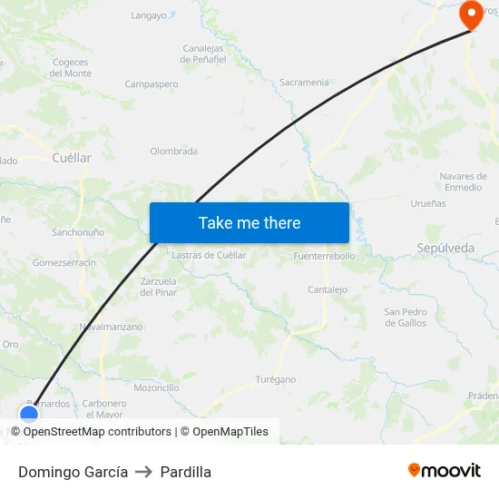 Domingo García to Pardilla map