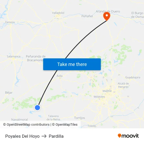 Poyales Del Hoyo to Pardilla map