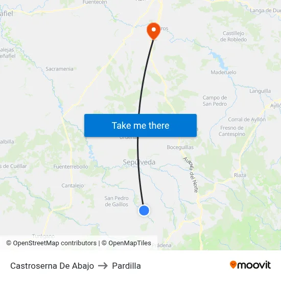 Castroserna De Abajo to Pardilla map