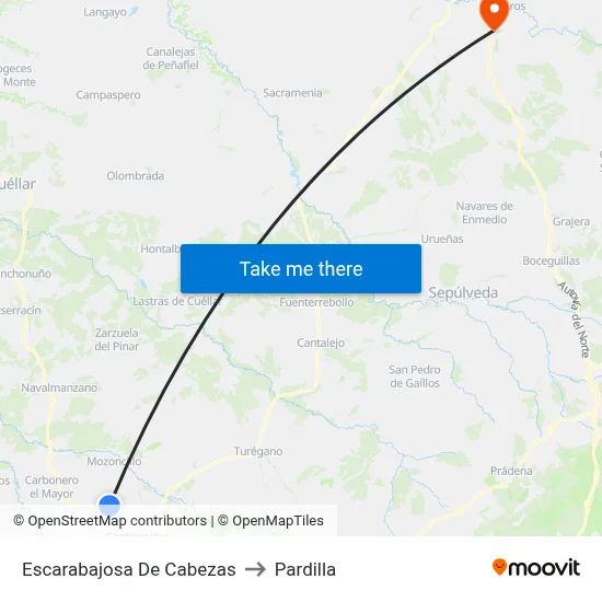 Escarabajosa De Cabezas to Pardilla map