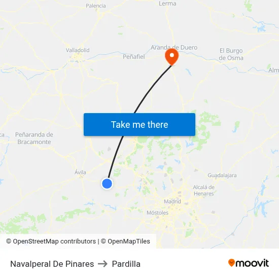 Navalperal De Pinares to Pardilla map