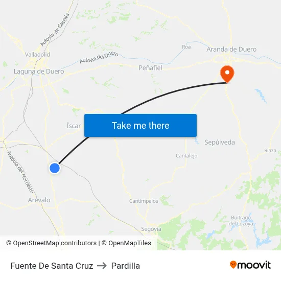 Fuente De Santa Cruz to Pardilla map