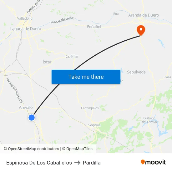 Espinosa De Los Caballeros to Pardilla map