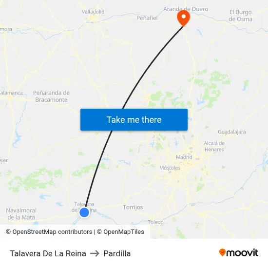 Talavera De La Reina to Pardilla map