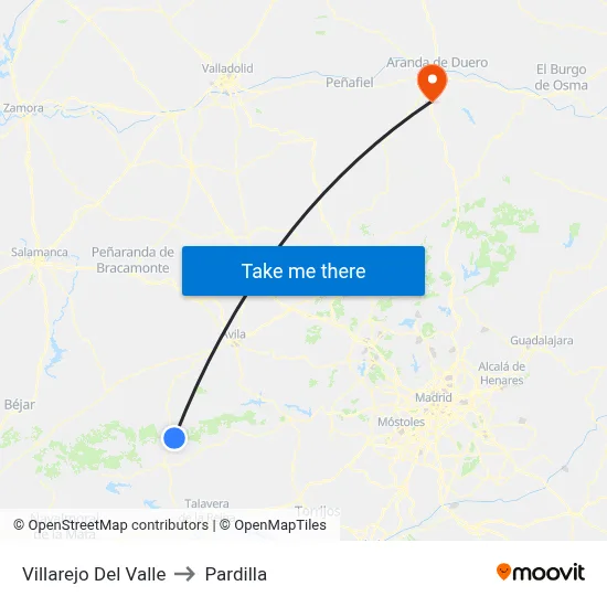 Villarejo Del Valle to Pardilla map