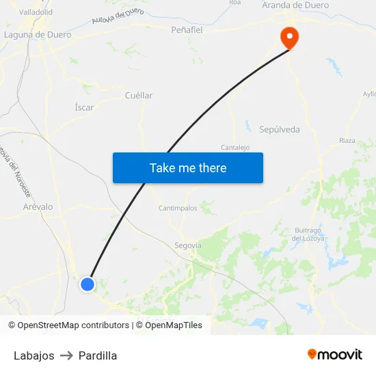 Labajos to Pardilla map