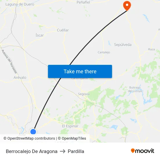 Berrocalejo De Aragona to Pardilla map