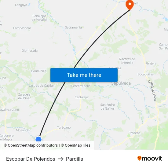 Escobar De Polendos to Pardilla map