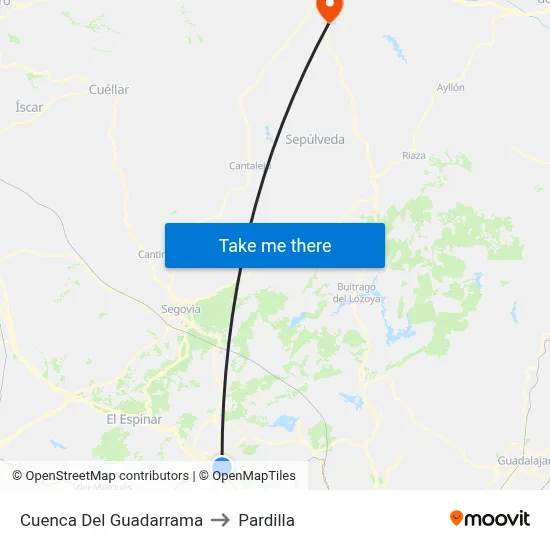 Cuenca Del Guadarrama to Pardilla map