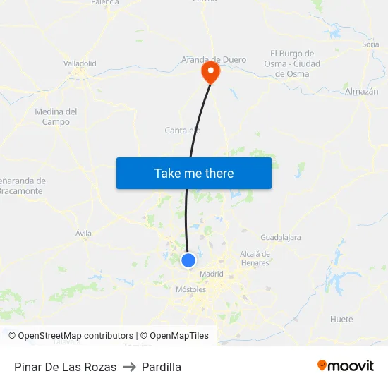 Pinar De Las Rozas to Pardilla map