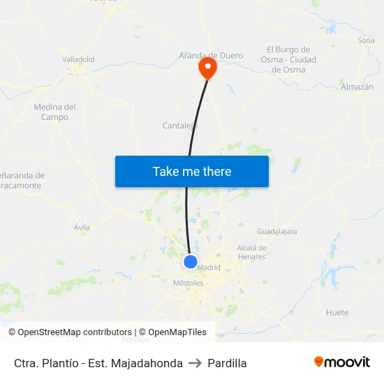 Ctra. Plantío - Est. Majadahonda to Pardilla map