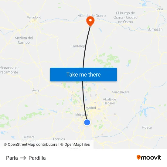 Parla to Pardilla map