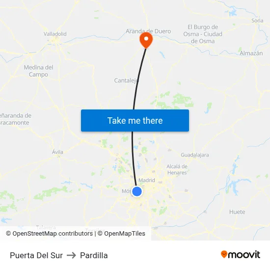 Puerta Del Sur to Pardilla map