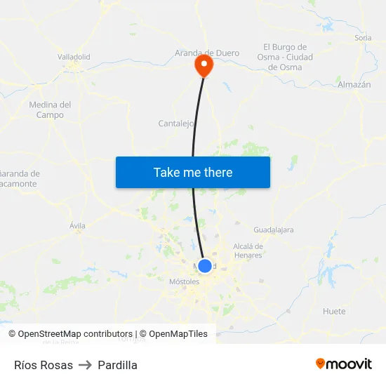 Ríos Rosas to Pardilla map
