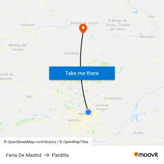 Feria De Madrid to Pardilla map