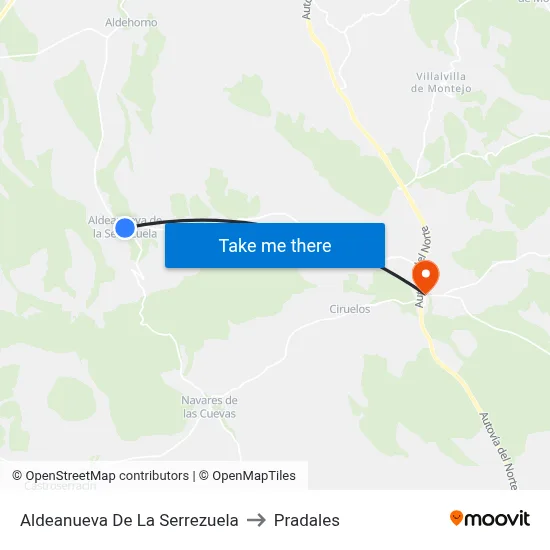 Aldeanueva De La Serrezuela to Pradales map