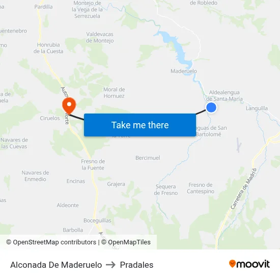 Alconada De Maderuelo to Pradales map