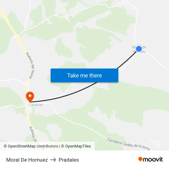 Moral De Hornuez to Pradales map