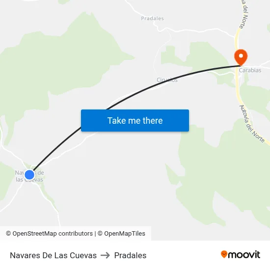 Navares De Las Cuevas to Pradales map