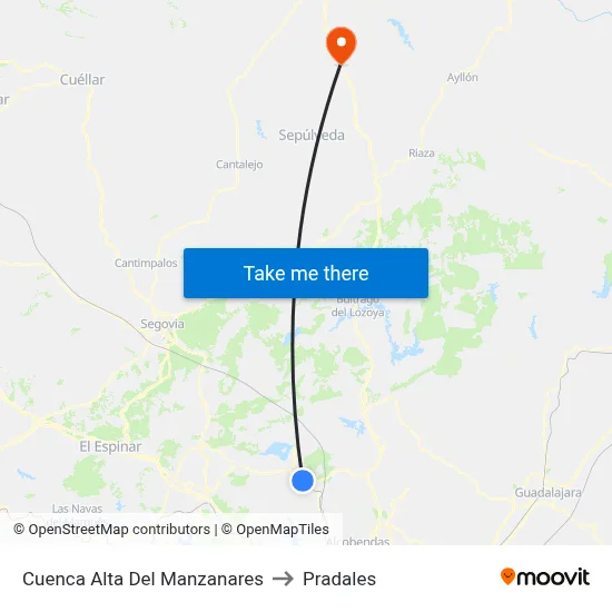 Cuenca Alta Del Manzanares to Pradales map