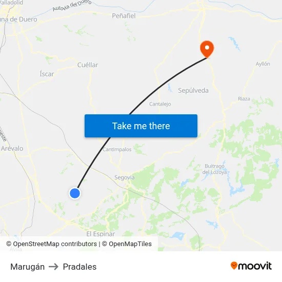 Marugán to Pradales map
