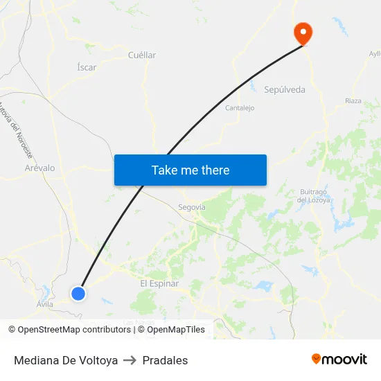 Mediana De Voltoya to Pradales map