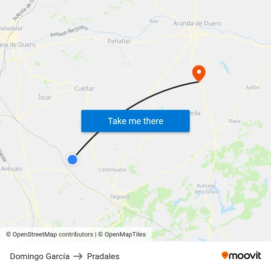 Domingo García to Pradales map