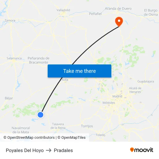 Poyales Del Hoyo to Pradales map