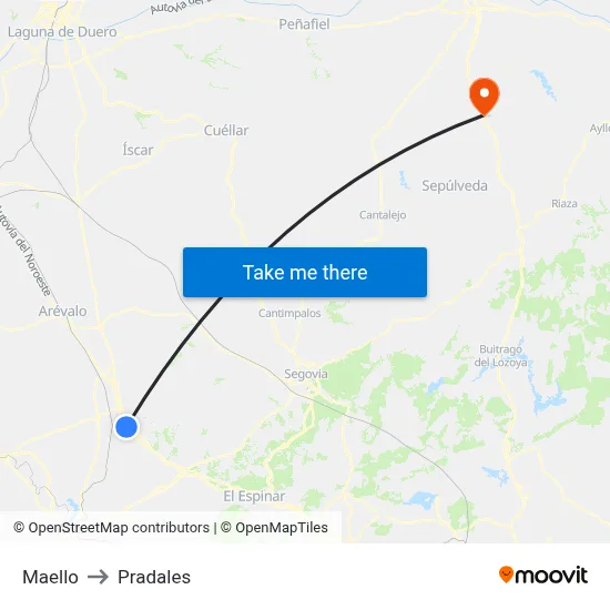 Maello to Pradales map