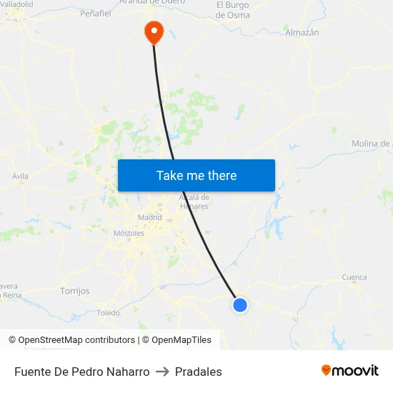 Fuente De Pedro Naharro to Pradales map