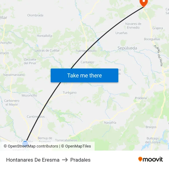 Hontanares De Eresma to Pradales map